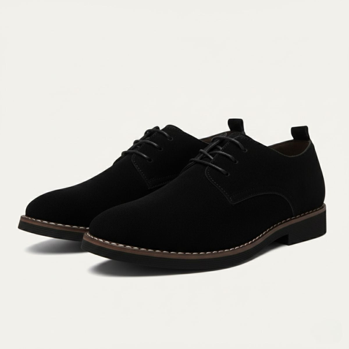 Men's Black Suede Dress Shoes – Comfortable Lace-Up Design for Formal and Smart-Casual Wear