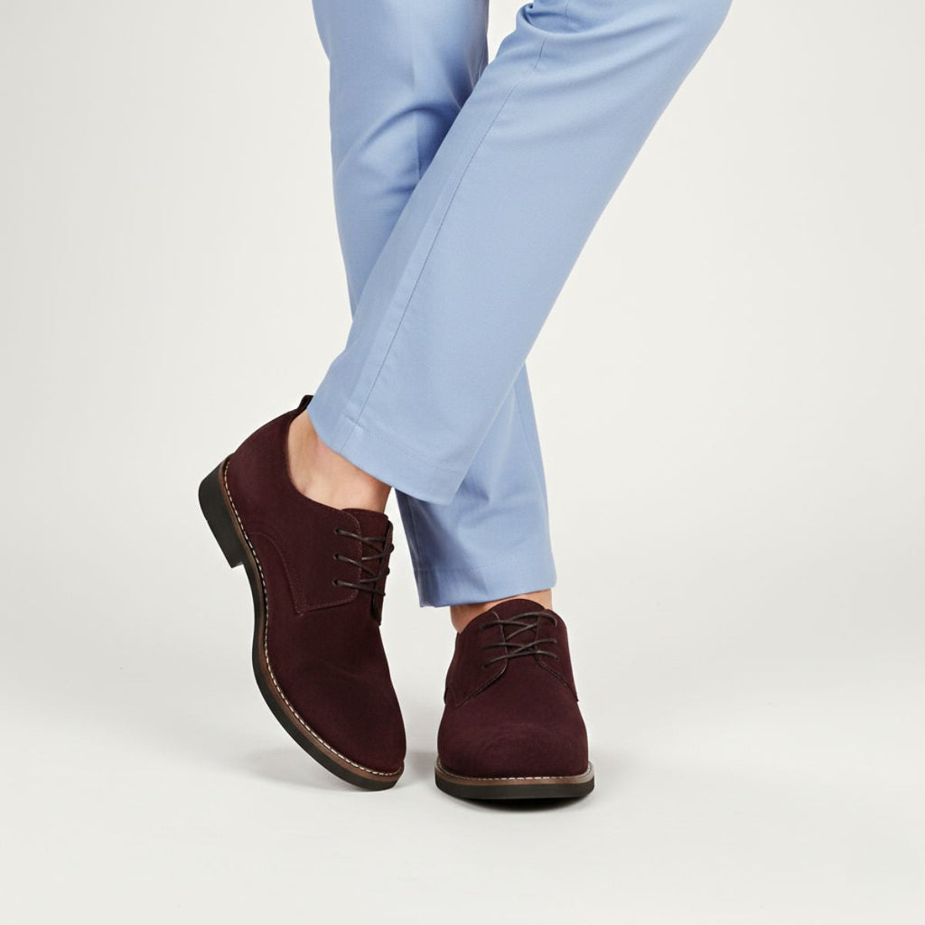 Men's Black Suede Dress Shoes – Comfortable Lace-Up Design for Formal and Smart-Casual Wear