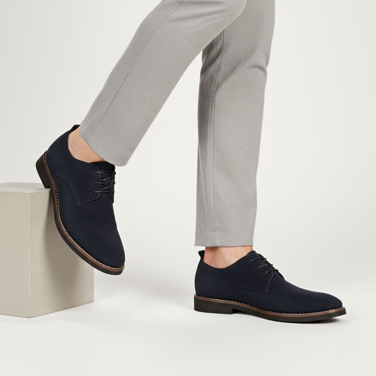 Men's Black Suede Dress Shoes – Comfortable Lace-Up Design for Formal and Smart-Casual Wear