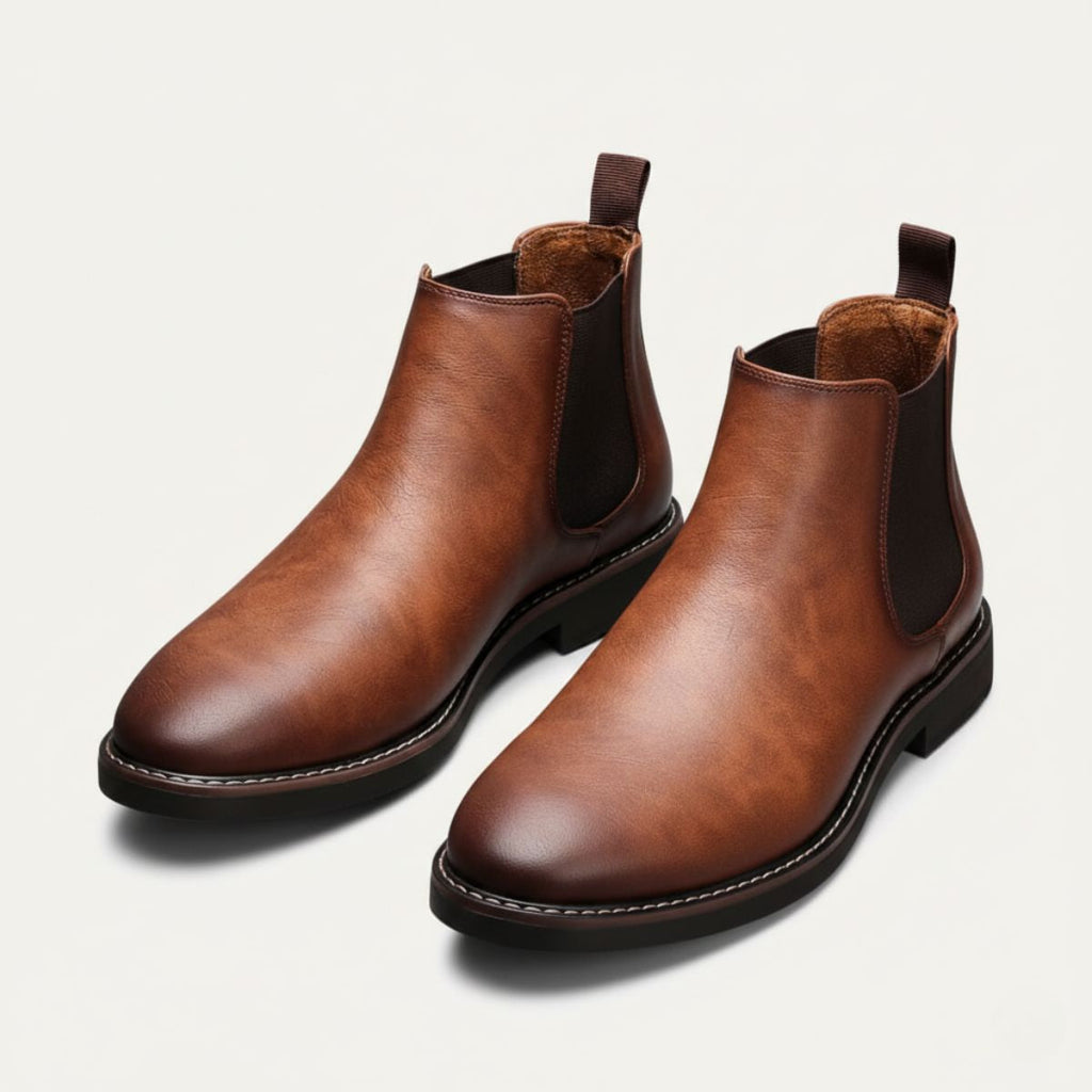 Men's Durable Leather Chelsea Boots – Classic Slip-On Design with Tailored Fit for Comfort and Versatile Style
