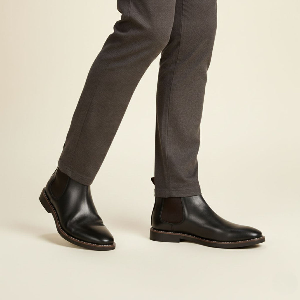 Men's Durable Leather Chelsea Boots – Classic Slip-On Design with Tailored Fit for Comfort and Versatile Style