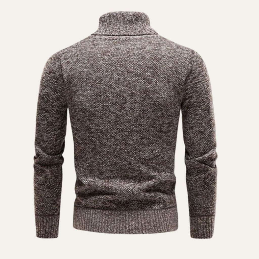 Men's Lightweight Merino Wool Turtleneck Sweater, Classic Fit for Layering, Soft Knit with Ribbed Cuffs