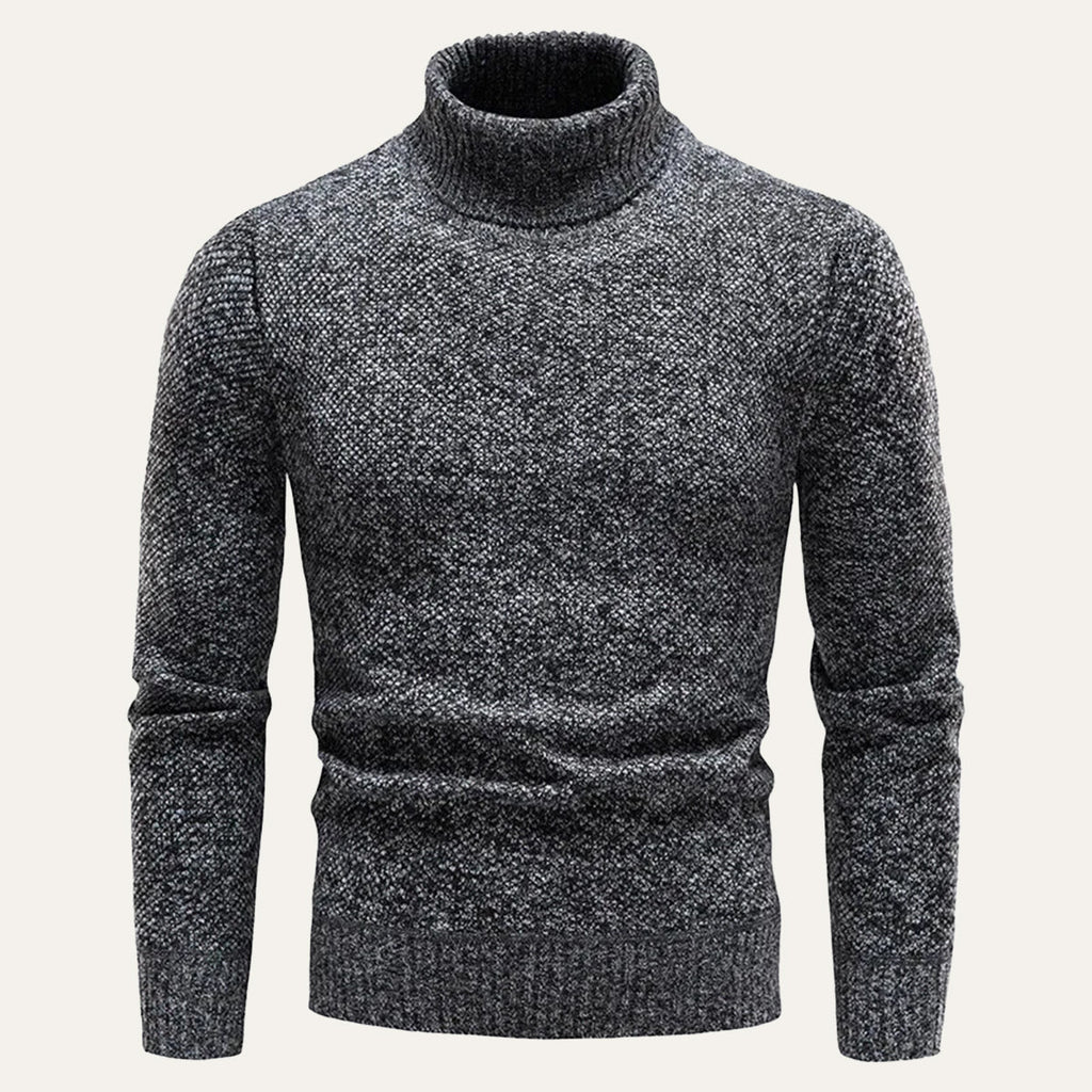 Men's Lightweight Merino Wool Turtleneck Sweater, Classic Fit for Layering, Soft Knit with Ribbed Cuffs