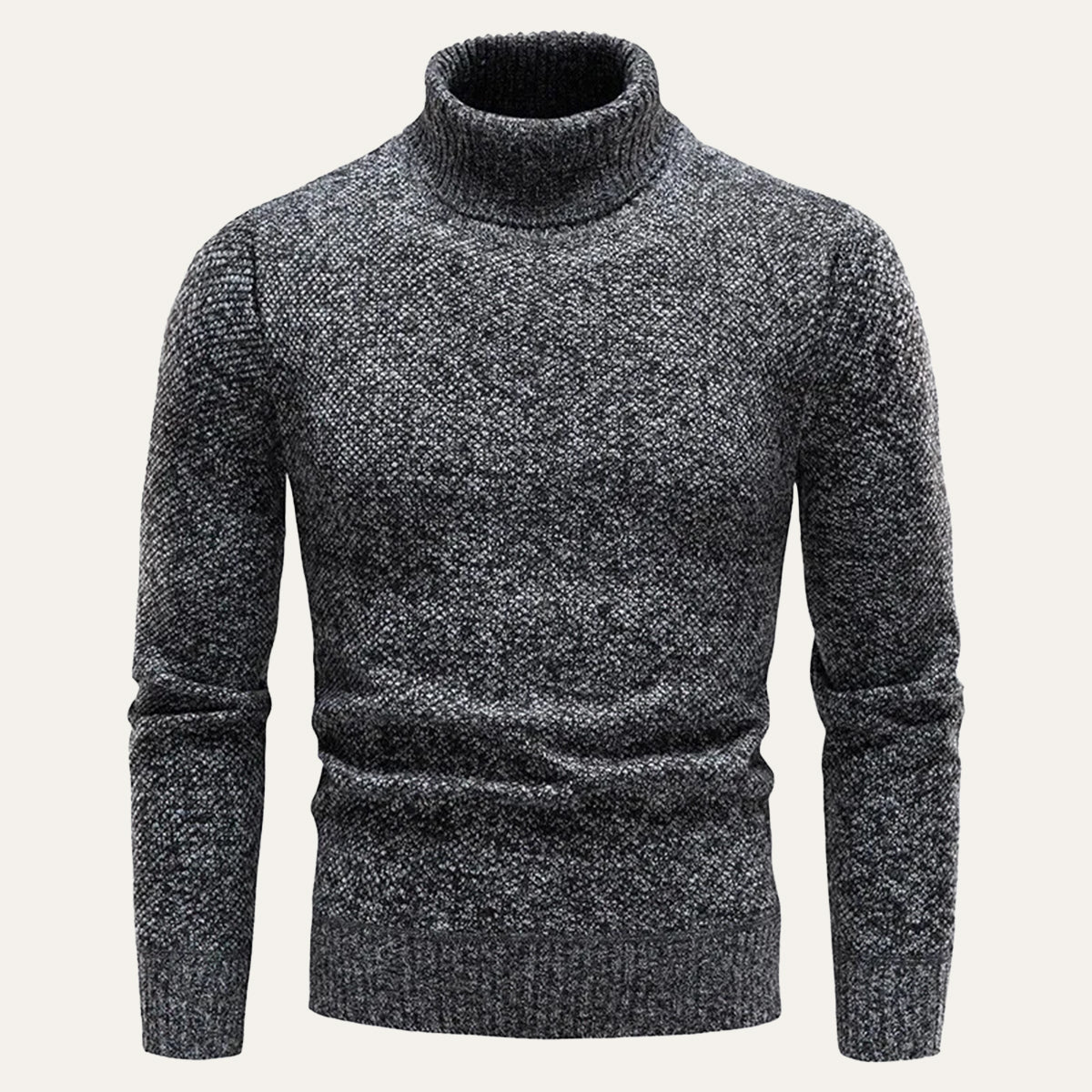 Men's Lightweight Merino Wool Turtleneck Sweater, Classic Fit for Layering, Soft Knit with Ribbed Cuffs