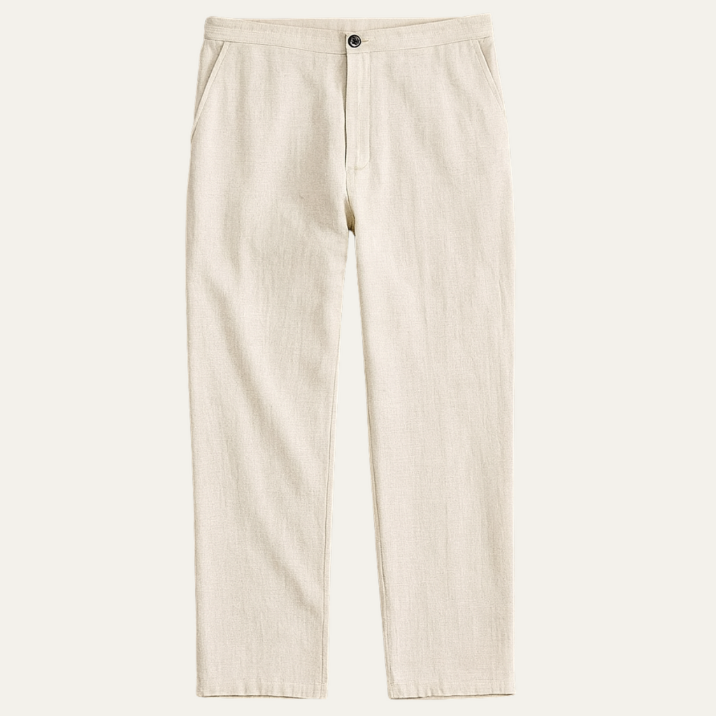 Men's Linen Capri Pants – Lightweight Breathable Summer Trousers with Relaxed Fit and Side Pockets
