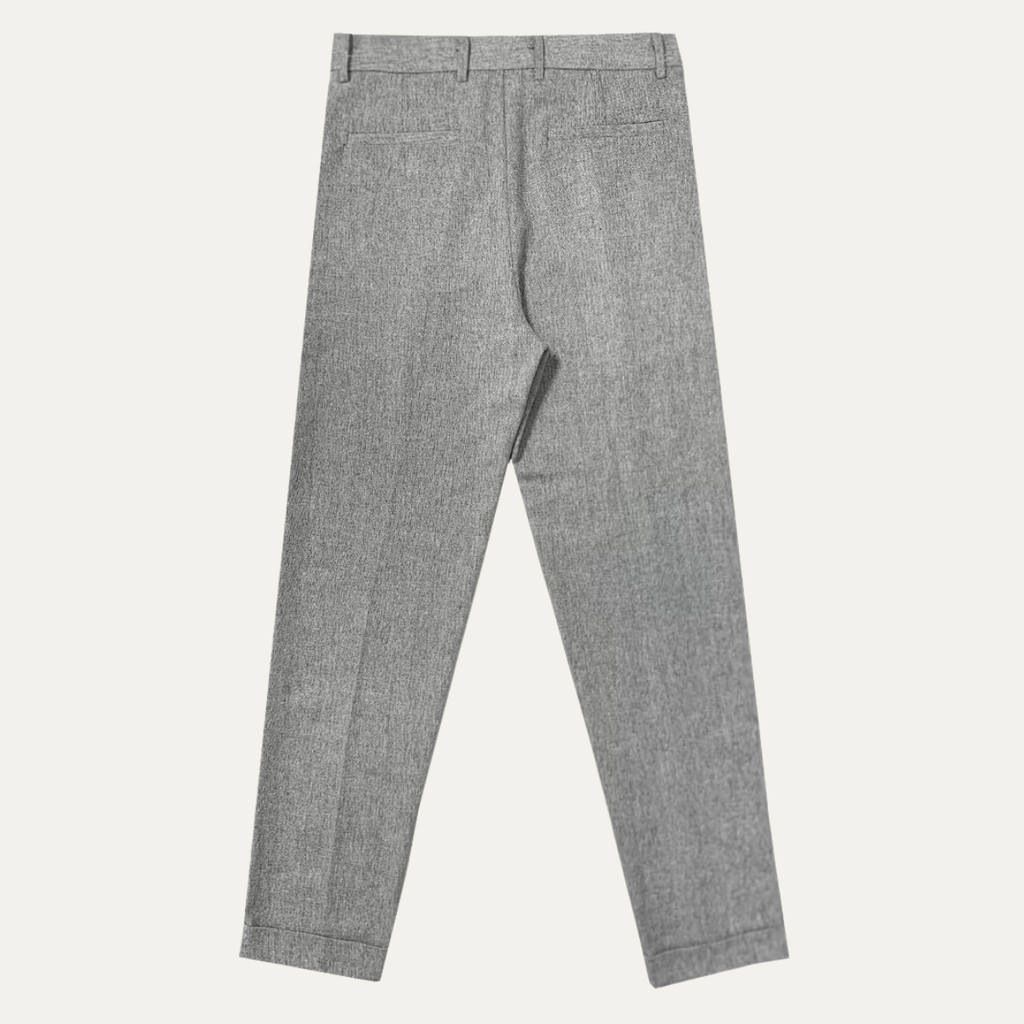 Men's Tailored Pleated Dress Pants in Black – Premium Fabric, Comfortable Fit for Business and Formal Wear