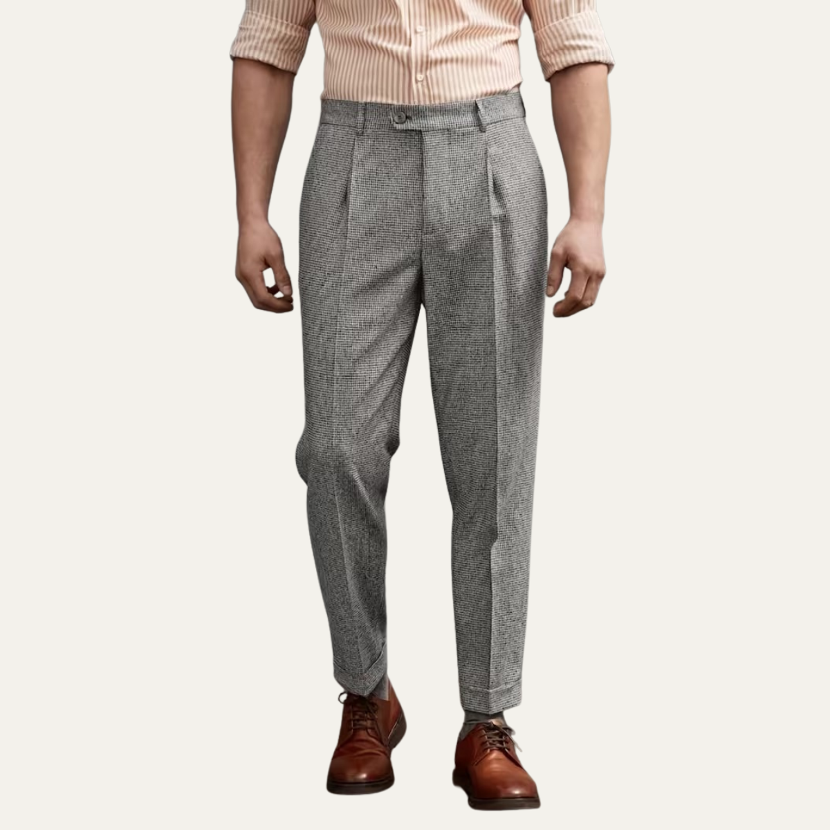 Men's Tailored Pleated Dress Pants in Black – Premium Fabric, Comfortable Fit for Business and Formal Wear